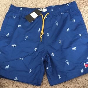 Men’s nautical swim trunks, size 36